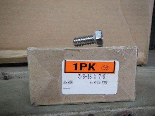 3/8 - 16 x 7/8 18-8ss stainless steel hex head cap bolts full thread 50 qty for sale