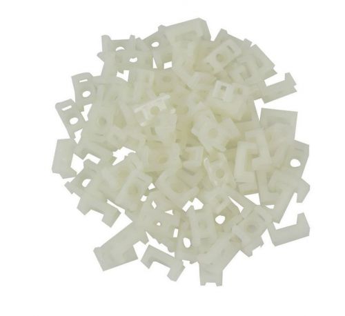100 Pcs 3mm Width Wire Cable Tie Holder White Plastic Mount