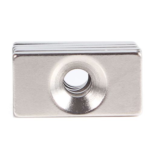 10pcs neodymium n35 rare earth countersunk magnets block 20x10x3mm 4mm hole for sale