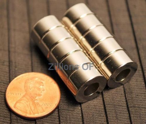 10 neodymium ring magnets 1/2 x 1/4 x1/4 rare earth n42 for sale