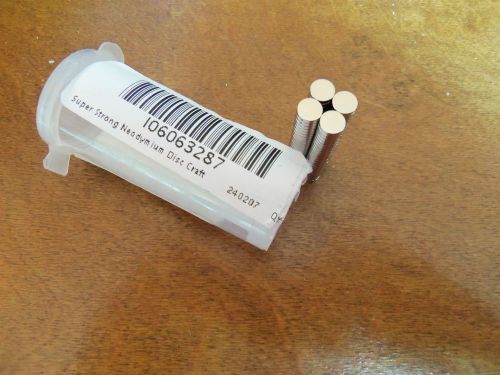 Super Strong Neodymium Disc Craft Magnets 1/4 X 1/16 Inch N42, Set of 100, New