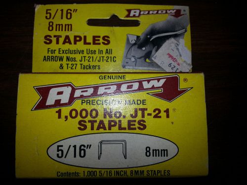 Arrow JT21 Staples  5/16&#034; or 8mm  1000 Total Staples