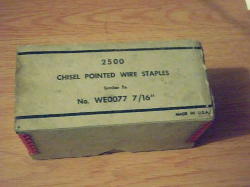 NEW  (250) 7/16&#034; Chisel Point Wire Staples  SIMILAR TO  WE0077 7/16