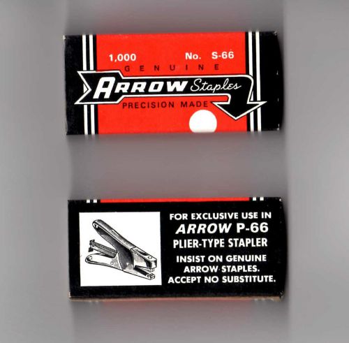 Vintage Genuine Arrow Staples No. S - 66  For P66 &amp; P98 Staplers