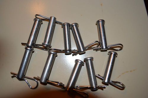 1/4&#034; x 1 1/2&#034; stainless steel clevis pins--10 pieces plus keeper pins for sale