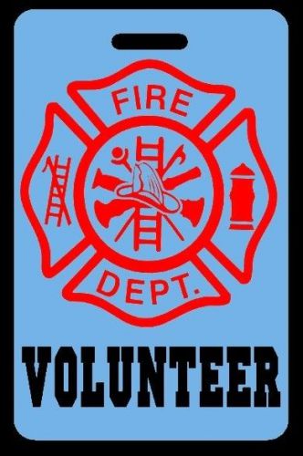 Sky-Blue VOLUNTEER Firefighter Luggage/Gear Bag Tag - FREE Personalization