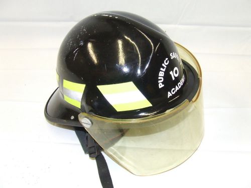 Lion 3700 fire fighter rescue helmet w visor black b for sale