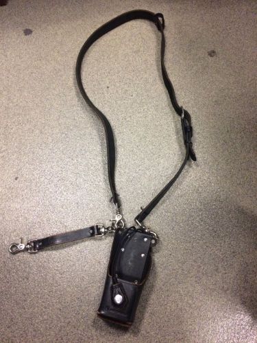 Boston leather radio strap with anti-sway strap and universal radio case