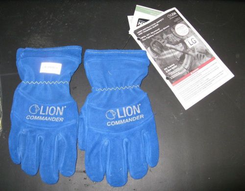 Lion commander firefighting gloves gauntlet style w/ kevonex  size large- new! for sale