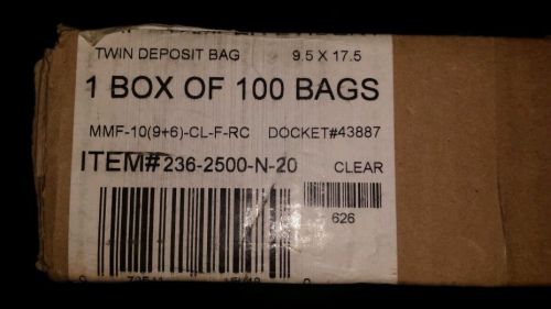 Twin deposit bags mmf tamper evident 9.5x17.5 100 BAGS