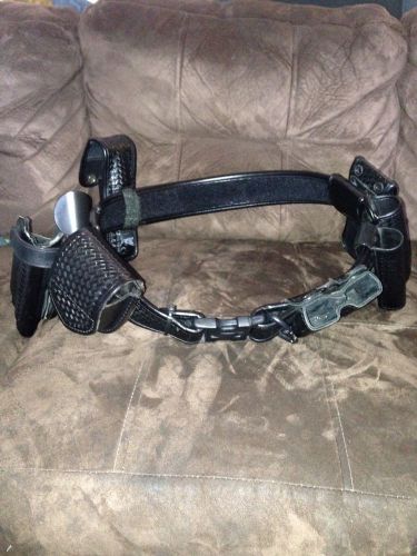 Police duty belt basket weave with accessories for sale