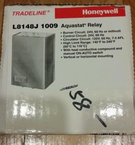 Honeywell tradeline l8148j 1009 aquastat relay 24v burner &amp; control for sale