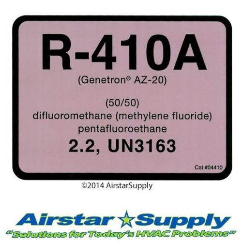 R-410A •  Refrigerant Identification Label  •  Pack of (10) Labels