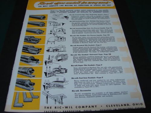 Ric-wil company pre-fab insulated pipe units catalog 1943 asbestos wwii photo for sale