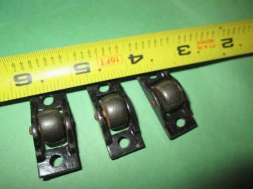 3 Antique Rare Metal Casters for Furniture I think! Hidden Small Wheel 3/8 by 5/
