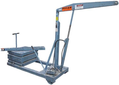 Ruger hp-18r 2000lbs two-speed hydraulic system floor crane w/2098 leverage for sale