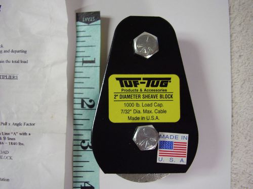 Tuf-tug 2” diameter 1000lb 7/32 cable sheave block for sale