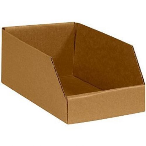 Kraft Cardboard Open Top Bin Boxes 6&#034; x 12&#034; x 4 1/2&#034; (Bundle of 50)