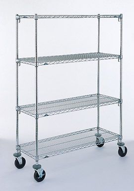 Chrome wire cart shelving 18&#034;d.x36&#034; w. x 63&#034;h for sale