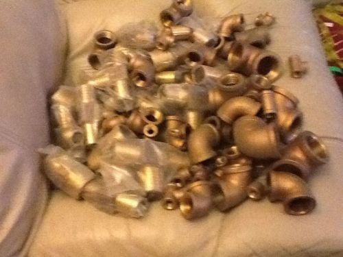 Huge lot over 30 lbs bronze brass fitting coupling elbow tee plug-up to 1 1/4&#034; for sale