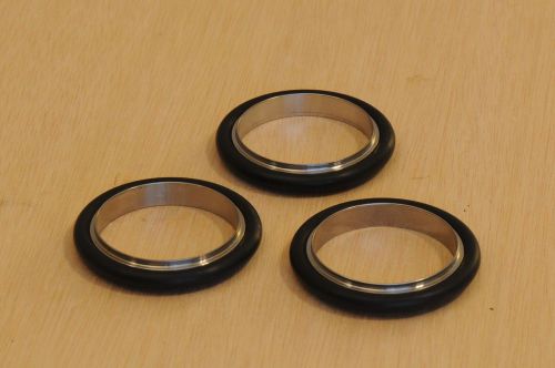 Three KF40 inner O-ring supports for vacuum fittings, NW40, KF-40, NW-40