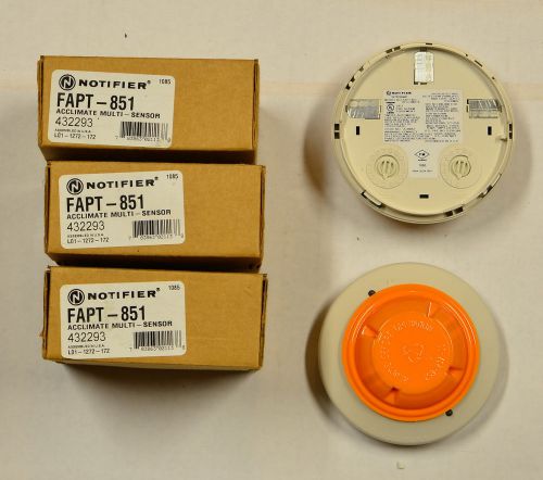 Lot of Three Notifier FAPT-851 Acclimate Smoke Detectors