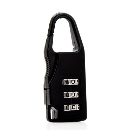 Resettable 3 Digit Code Combination Travel Luggage Suitcase Lock Padlock Black