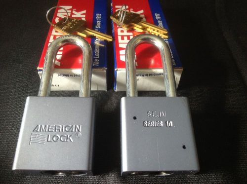 2 (two)  american 1-3/4&#034; aluminum body padlock nib re-keyable ( many uses) gray for sale
