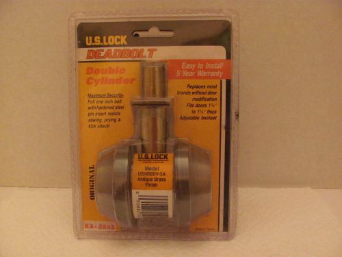 U.S. Lock - Double Cylinder DEADBOLT - Model US1650DV-5A - Antique Brass (05)