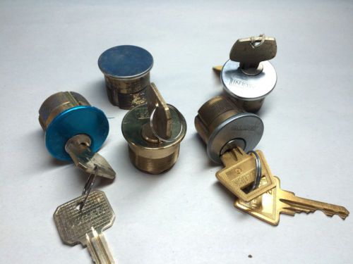 Assorted cylinders with keys 1 rim 3 mortise plus dummy cylinder for sale
