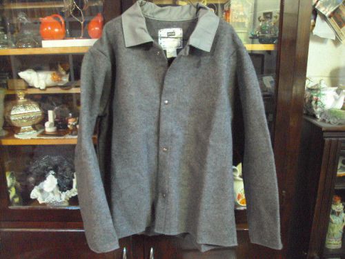 Steel grip flame resistant wool jacket ~ od 8855-30 / grey ~ sz large / 30&#034; l for sale