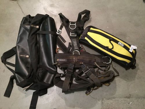 Ropeworks fall protection work harness w/bag and seat for sale