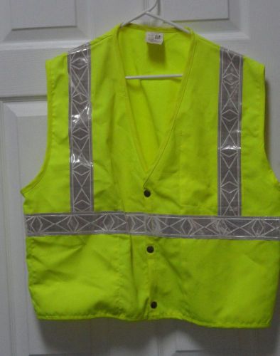 Neon green large safety vest, sz l for sale