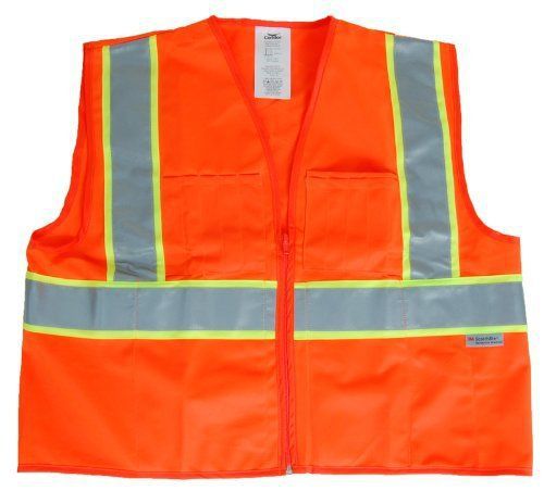 CONDOR 1YAL3 Safety Vest, Class 2, Med, Chevron, Orange