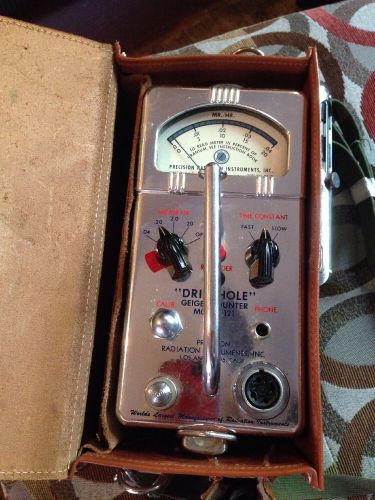 Drill Hole 121 Precision Radiation Instruments Geiger Counter and Probe Leather