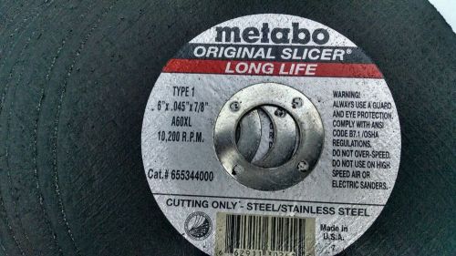Metabometabo slicer cut off wheel 6&#034; x .045&#034; box of 10 for sale
