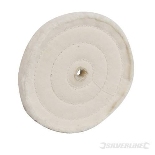 Silverline 150Mm Double Stitched Buffing Polishing Mop Wheel 100% Cotton