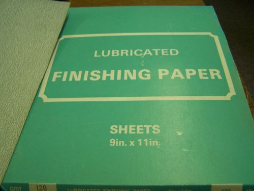 Sanding sheets 9&#034;x 11&#034;x 120g lubricated finish paper  ( 100 ) sheets for sale