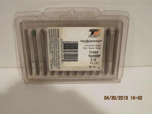 TRIUMPH - PLUG TAP - SIZE 8-36 NF- 12 PK 071094-NEW IN FACTORY SEALED PACKAGE!!!