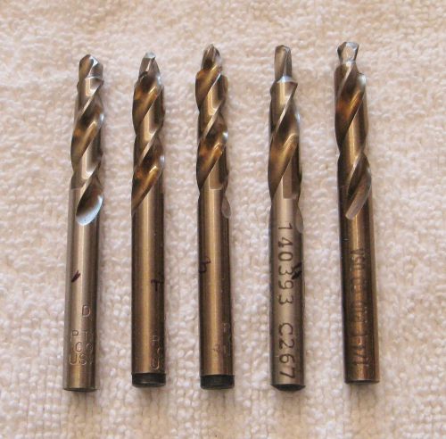 Lot of 5 cobalt modified drills screw machine length step rh right hand ptd co for sale