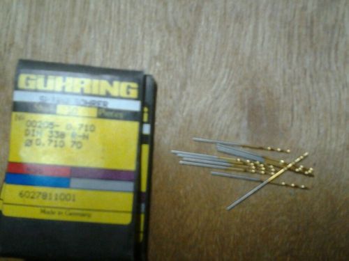GUHRING MICRO DRILL .71 mm .02795 TIN COATED 10 PIECES NUMBER TWIST DRILL