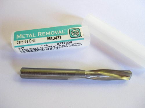 Metal removal 6.4mm solid carbide drill bit  m43427 .2520 for sale