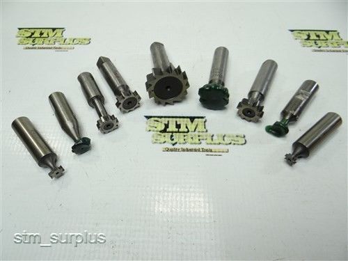Nice lot of 9 hss straight shank keyseat cutter 3/8&#034; to 1-1/4&#034; with 1/2&#034; shank for sale