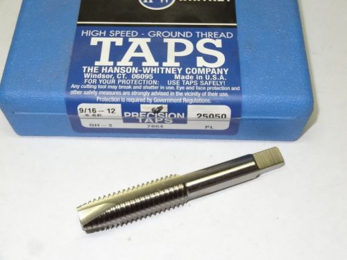 New hanson whitney 9/16-12 nc gh-3 h3 3fl plug spiral point tap 25050 usa for sale