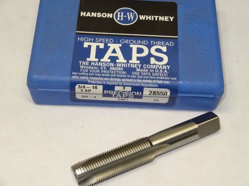 new HANSON WHITNEY 3/4-16 NF H3 3FL GH-3 Plug HSS Spiral Point Tap 28550 USA