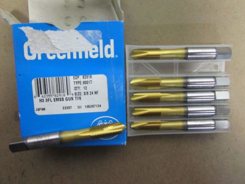 Greenfield 3/8&#034;-24 nf h3 em-stainless steel gun tin tap spiral point 82918 for sale