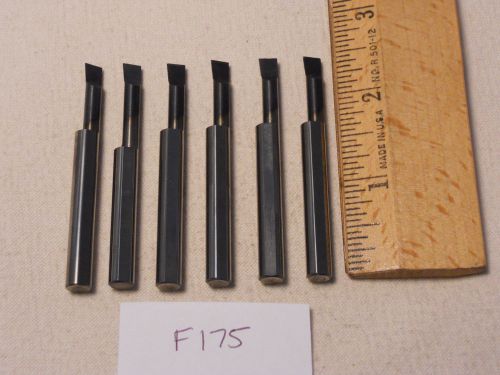 6 USED SOLID CARBIDE BORING BARS. 1/4&#034; SHANK. MICRO 100 STYLE. B-200800 (F175}
