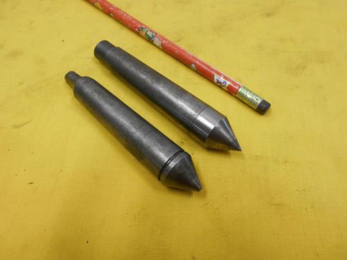LOT of TWO - 2 MORSE TAPER LATHE CENTERS engine dead metal holder tool mt