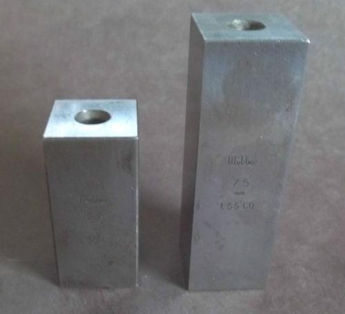 2 starrett-webber metric gage-gauge blocks 50mm, 75mm (i3) for sale