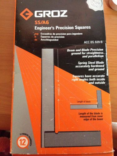 Groz SS/A6 Engineer&#039;s Precision Squares 6&#034; Steel